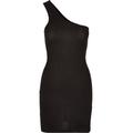 Stillkleid URBAN CLASSICS "Damen Ladies Rib One Shoulder Dress" Gr. M, US-Größen, schwarz (black) Damen Kleider