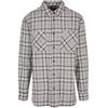 Langarmhemd URBAN CLASSICS "Urban Classics Herren Long Oversized Grey Check Shirt", Herren, Gr. M, US-Größen, grau (grau, schwarz), 100% Baumwolle, Langarm, Hemden