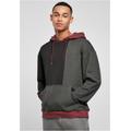 Hoodie URBAN CLASSICS "Herren Oversized Color Block Hoody" Gr. M, schwarz (black, charcoal) Herren Sweatshirts