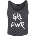 Kurzarmshirt MISTERTEE "Damen Ladies GRL PWR Tank" Gr. S, grau (charcoal) Herren Shirts T-Shirts