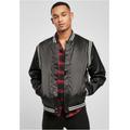 Collegejacke URBAN CLASSICS "Herren Satin College Jacket" Gr. XL, schwarz (black) Herren Jacken Übergangsjacken