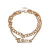 Fußkette URBAN CLASSICS "Urban Classics Unisex Zodiac Golden Anklet" Gr. S, braun (taurus), Fußkettchen, Damen, S/M, Edelstahl-Metall, Edelstahl, Metall, Fußkettchen