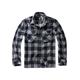 Langarmhemd BRANDIT "Brandit Herren Jeff Fleece Shirt Long Sleeve" Gr. 4XL, US-Größen, schwarz (black, grey) Herren Hemden Langarm