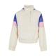 Windbreaker URBAN CLASSICS "Damen Girls Light 3-Tone Pull Over Jacket" Gr. 146/152, bunt (whitesand, purpleday, girlypink) Mädchen Jacken Übergangsjacken