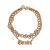 Fußkette URBAN CLASSICS "Urban Classics Unisex Zodiac Golden Anklet" Gr. S, gold (gemini), Fußkettchen, Damen, S/M, Edelstahl-Metall, Edelstahl, Metall, Fußkettchen