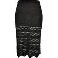 Sommerrock URBAN CLASSICS "Damen Ladies 3/4 Crochet Knit Skirt" Gr. XXL, schwarz (black) Damen Röcke