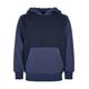 Hoodie URBAN CLASSICS "Herren Boys 2-Tone Fake Raglan Hoody" Gr. 122/128, blau (midnightnavy, darkblue) Jungen Sweatshirts