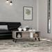 Coffee Table Plex, Two Open Shelves, Four Legs, Light Gray Finish