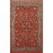 Orange Floral Sarouk Persian Area Rug Handmade Wool Carpet - 3'8"x 5'9"