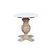 Sevita Bernini Brown/ White Modern Distressed Handmade Marble and Solid Wood Pedestal Side Table