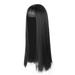 Jiyugala Human Hair Wig Wig Lady Black Long Hair Soft Girl Realistic Headwear Japanese Air Temperament Facial Headband Wigs