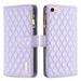iPhone 7/8/SE 2nd/3rd Gen Women Wallet Case Magnetic Leather Purse Zipper Wallet Folio Flip Credit Card Coin Stand Case with Wristp Hand Strap Lanyard Compatible with iPhone 7/8/SE 2nd/3rd Gen Purple