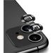 Camera Lens Protector for iPhone 11 AntiScratch HD Tempered Glass Aluminum Alloy Back Camera Protector Sticker Easy Installation Metal Ring Circle Lens Screen Cover Film (Black)