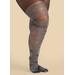 Plus Size Sheer Paneled Marled Opaque Tights