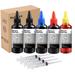 Ink Refill Kit 1005 ml for HP 950 951 932 933 60 61 952 902 901 62 63 21 22 920 940 934 564 711 970 971 94 95 96 Inkjet Printer Cartridges for Refillable Ink Cartridges with 4 Free Syringes