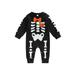 Baby Boy Girl Halloween Clothes Skeleton Black Outfits Skull Rompers Jumpsuits Fall Winter Clothes