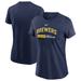 Women's Nike Navy Milwaukee Brewers 2023 Postseason Authentic Collection Dugout T-Shirt