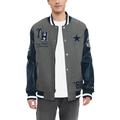 Men's Tommy Hilfiger Heather Gray/Navy Dallas Cowboys Gunner Full-Snap Varsity Jacket
