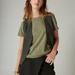 Lucky Brand Classic Crew - Women's Clothing Tops Tees Shirts in Dusty Olive, Size L