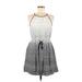 Banana Republic Casual Dress - Mini Halter Sleeveless: White Print Dresses - Women's Size 6 Petite