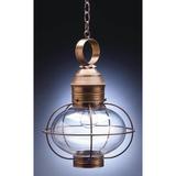 Northeast Lantern Onion 17 Inch Tall Outdoor Hanging Lantern - 2542-AC-MED-CLR