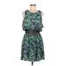 Princess Vera Wang Casual Dress - A-Line Scoop Neck Sleeveless: Green Print Dresses - Women's Size 8