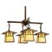 Arroyo Craftsman Carmel 27 Inch 4 Light Chandelier - CCH-8-4B-AM-BZ