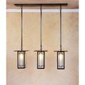 Arroyo Craftsman Franklin 37 Inch 3 Light Linear Suspension Light - FICH-9L-3-RM-RB