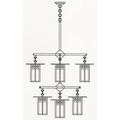 Arroyo Craftsman Glasgow 3 Inch 9 Light Mini Chandelier - GCH-9-4-4-1-BC-P