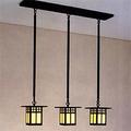 Arroyo Craftsman Glasgow 30 Inch 3 Light Linear Suspension Light - GICH-6-3-REC-BK