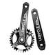 Oshhni Mountain Bike Crankset Lighweight Aluminum Alloy Round Chainring and Crank Bike Crank Arm 170mm Chainring 104BCD for MTB BMX Replacement, Black Crankset 32T