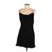 Lioness Casual Dress - Mini Plunge Sleeveless: Black Solid Dresses - Women's Size Medium