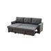 Gray/Brown Sectional - Latitude Run® Oolitic Mediterranean Mingle Reversible Sleeper Sectional Sofa w/ Storage Chaise | Wayfair