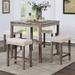 August Grove® Annela 4 - Person Counter Height Dining Set Wood/Upholstered in Brown/Gray | 36 H x 36 W x 36 D in | Wayfair