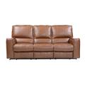 Wade Logan® Azyah 86" Wide Genuine Leather Square Arm Reclining Sofa in Brown | 41.5 H x 86 W x 39 D in | Wayfair 8818F053988C4304AD1A4336B867051F