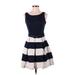 Banana Republic Factory Store Casual Dress - Fit & Flare: Blue Stripes Dresses - Women's Size 2 Petite