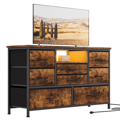 8 Dresser TV Stand with Power Outlet & LED for 55'' TV