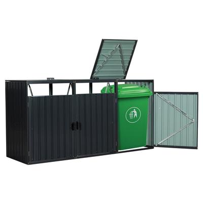 3 Stainless Steel Galvanized Garbage Bin Shed Stores for Garbage Storage