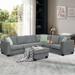 Sectional Sofa Couches Sets, 7 Seats Modular Sectional Sofa with Ottoman L Shape Fabric Sofa Corner Couch Set with 3 Pillows