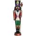 Fraser Hill Farm 76-inch Resin African American Nutcracker Figurine Holding Staff with Built-in Multicolor LED Lights - Multi