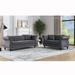 Velvet Chesterfield Sofa Set with Nailhead Trim and Tufted Low Back, Includes Pillows, 3 Seater Sofa + Loveseat