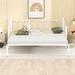 Twin Size Metal Daybed w/Trundle, Steel Slat Support for Bedroom,White
