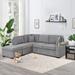 L-shape Sleep Sofa Set w/ Storage Ottoman and USB Port Couch, Gray