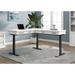 Modern Electric Sit/Stand L-Desk and Return, Height Adjustable Table, Wood Adjustable Office Corner Desk and Return, White
