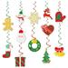 12 Sets Christmas Hanging Swirl Decoration Christmas Style Swirl Ceiling Decor Random Style