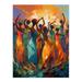 Abstract Africa Dance African Dancing Painting Rhythm Body Energy Theatre Arts Artwork Large Wall Art Poster Print Thick Paper 18X24 Inch