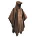 Yucurem 3 in 1 Women Men Hooded Raincoat Tourism Camping Rain Cover Poncho (Brown)