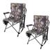 Camping Chair Portable Folding Rocking Chair with Padded Hard Arms for Relaxation and Sleeping Outdoor Club Chair with Heavy Duty for Festivals Traveling Camping Beach Dark Camouflage 2-Pack