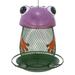 Tomfeel Frog Bird Feeder Solar Lamp Lights Wild Bird Feeder Metal Chandeliers Hanging for Outdoor Decoration Villa Garden Yard Decoration Cartoon Style