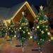 4 Pcs Pre-lit Outdoor Solar Christmas Tree Light Solar Powered Prelit Small Christmas Tree for Holiday Outside Garden Yard Decor 30